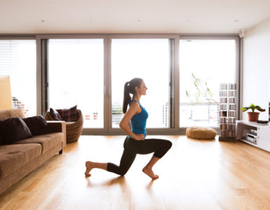 workout routine - woman workout at home