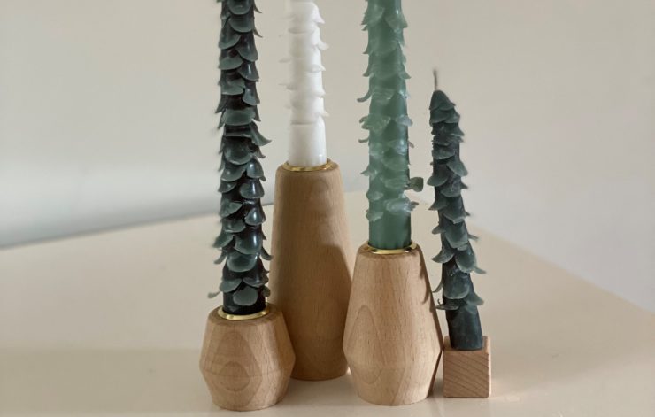 natural candle holders