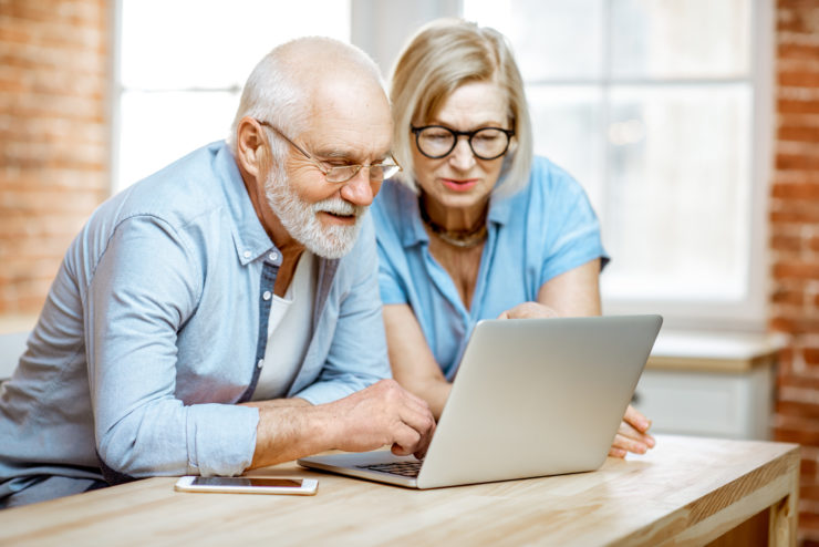 older couple using computer