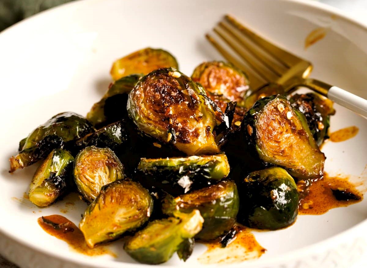 Crispy Sweet & Spicy Thanksgiving Brussels Sprouts