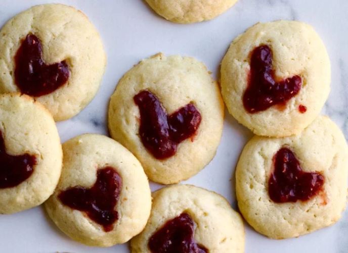 thumbprint heart cookies