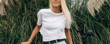 white tee and jeans