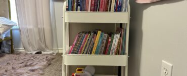 organize the toy room - book cart