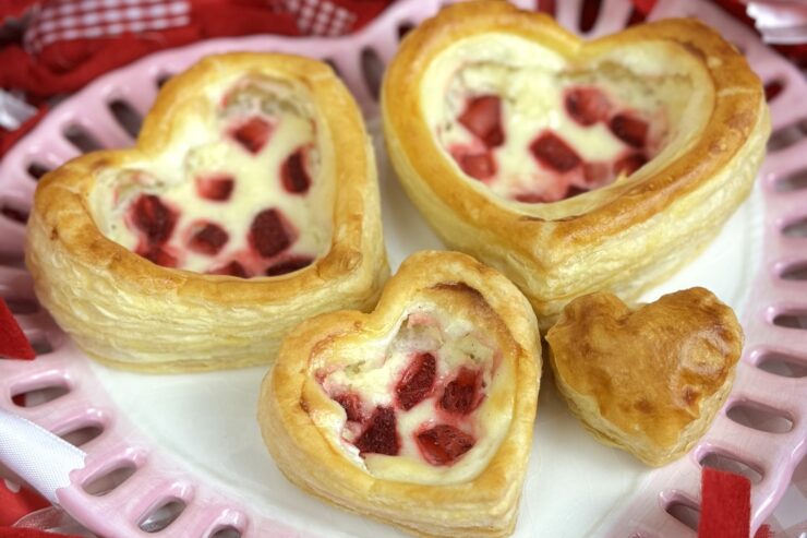 valentine's day menu - heart shaped danish