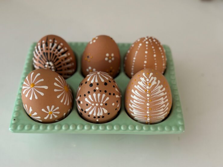 wax-painted eggs