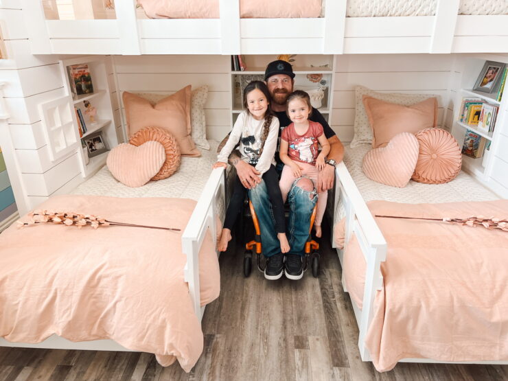 dream room - dad and daughters in bedroom