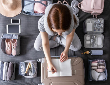 woman packing for vacation