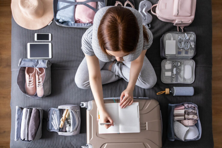 woman packing for vacation