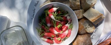 girl dinner - radishes and baguette