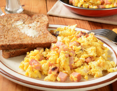 scrambled eggs - breakfast plate