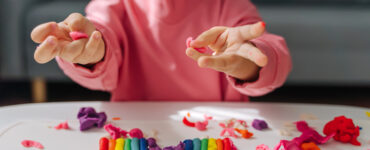 toddler toys - playing with play dough