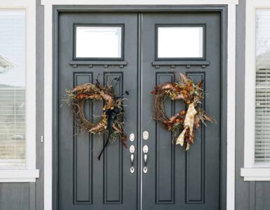 fall accents - front door wreaths