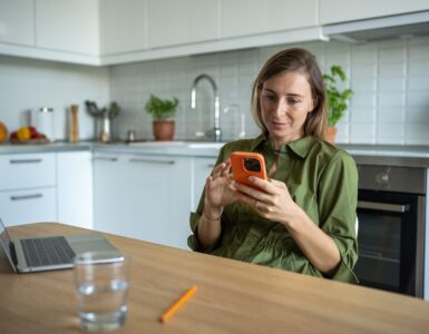 screen time - woman scrolling phone