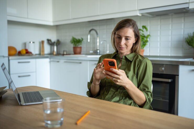 screen time - woman scrolling phone