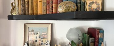 thrifting - styled bookshelf