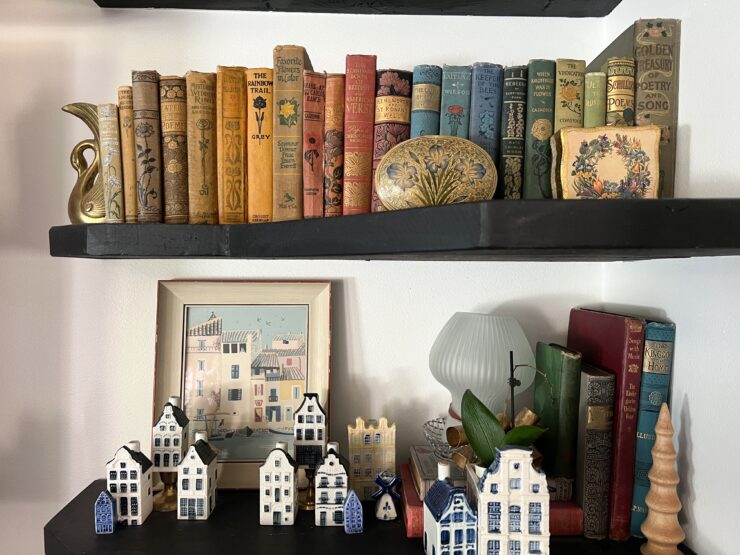 thrifting - styled bookshelf