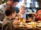 family eating at restaurant