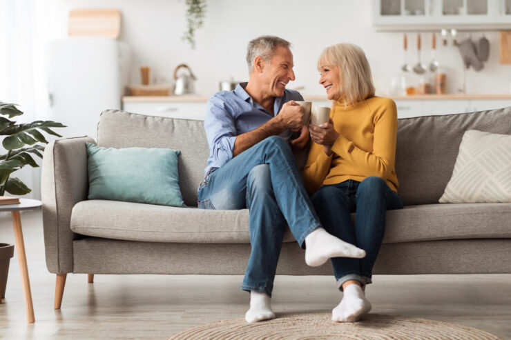 empty nest - couple sitting on the couch