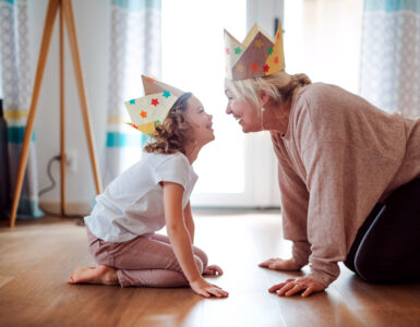 chatgpt - grandma and grandchild playing