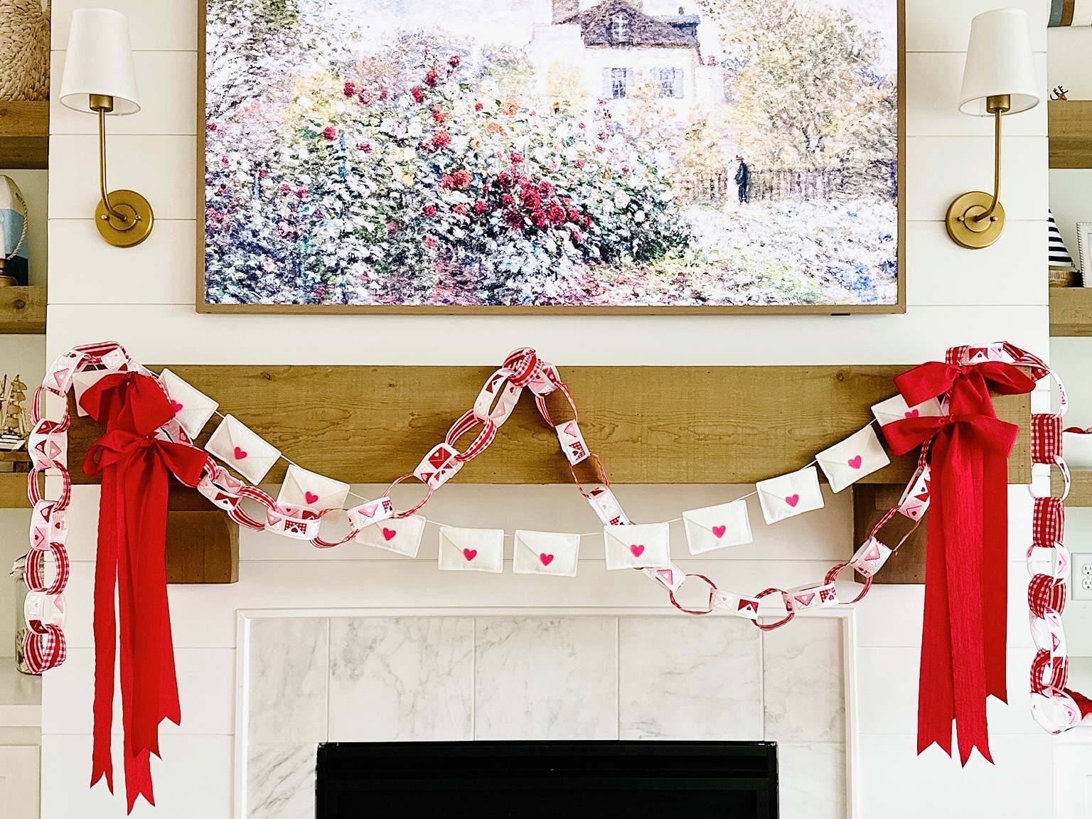 Fold, glue, repeat! Make a paper chain out of heart-shaped ribbons