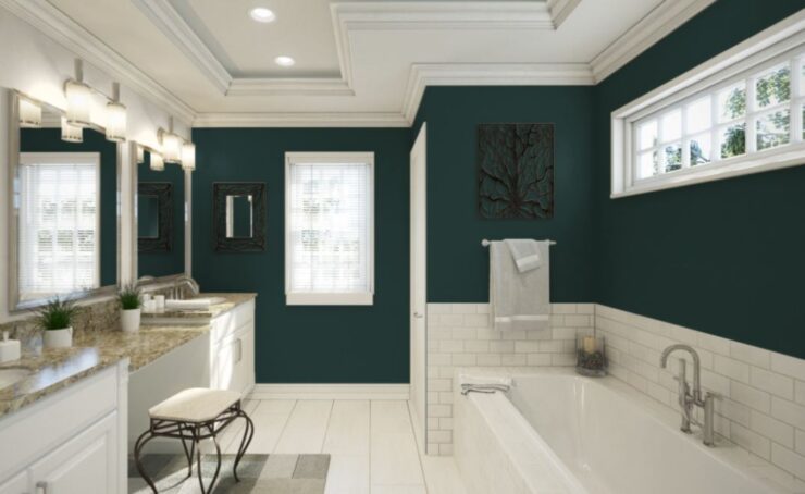 room with green paint