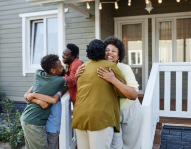 overnight guests - family outside home