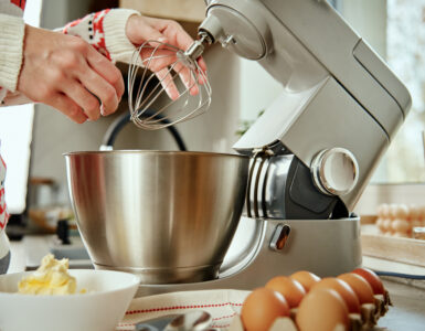 kitchenaid - woman using mixer