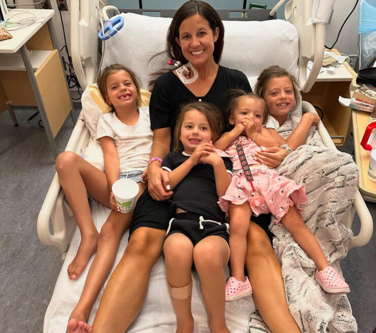 woman and children in hospital