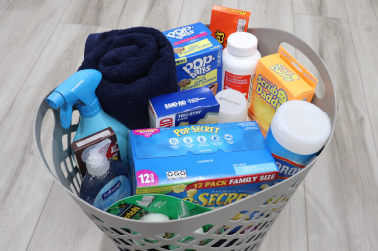 grad gift ideas - basket full of home items