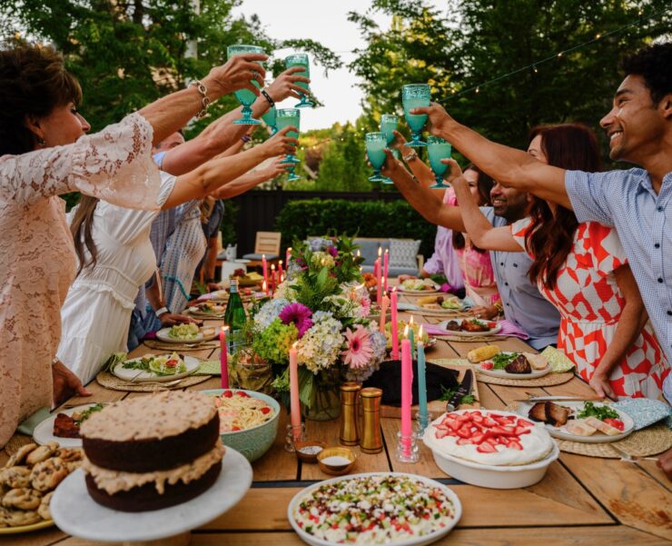 new cookbook - people at dinner table