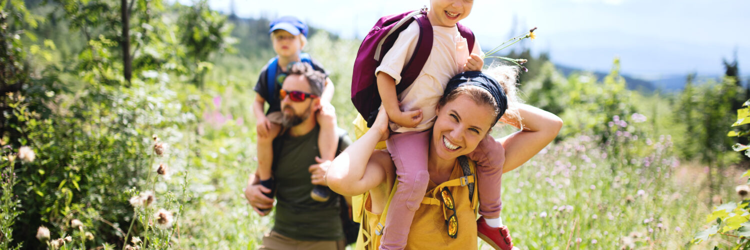 awe hunting - family on a hike