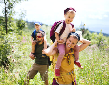 awe hunting - family on a hike