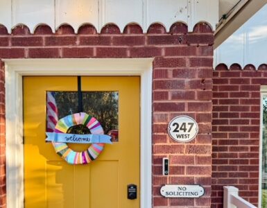 brown paper bags - door wreath