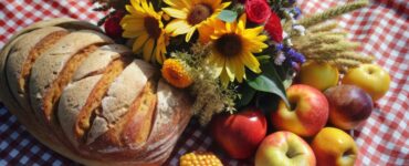 bread and apples picnic spread